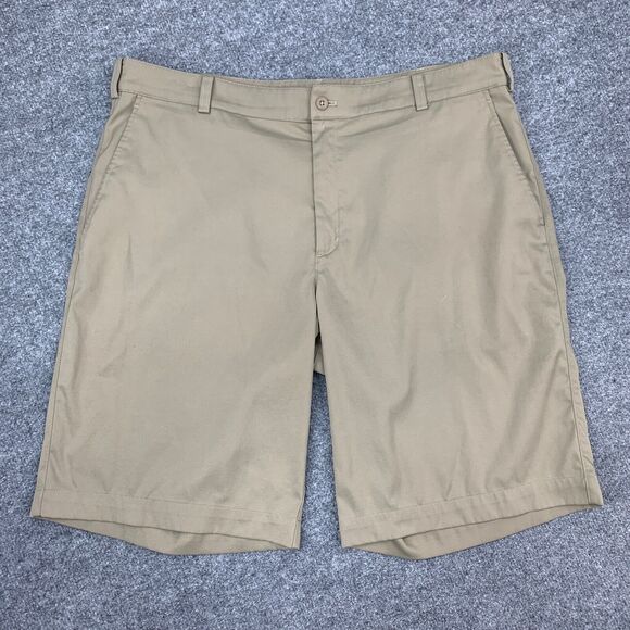 Nike Golf Short Mens 38 Beige Dri Fit Tour Performance Tech Flat Front Chino - Picture 2 of 12